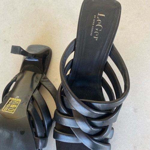 Leger leather women's mules like new, size 42, black