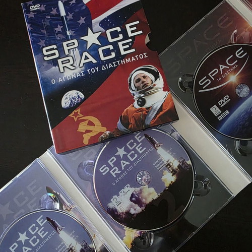 Space Race BBC DVD set like new, Greek subtitles, missing 1 DVD