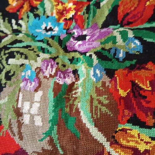 Embroidered artwork from 70s-80s Greek made, used