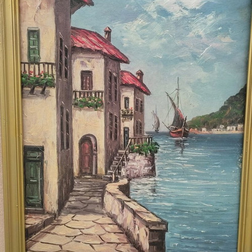 Oil painting Dimitris Tsalganis used, 42x33 cm
