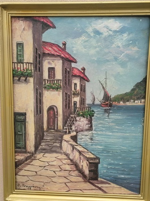 Oil painting Dimitris Tsalganis used, 42x33 cm