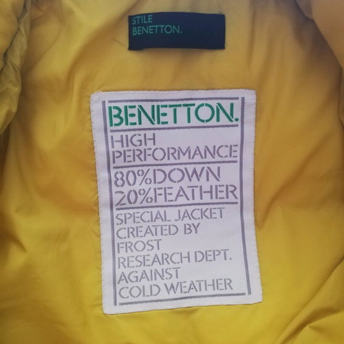 Benetton yellow down jacket like new size M