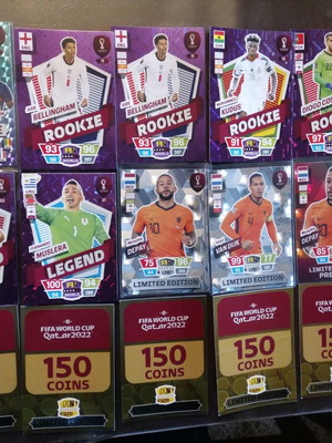 Panini fifa qatar adrenalyn xl καινούργιο, 17 κάρτες legend, rookie, limited edition