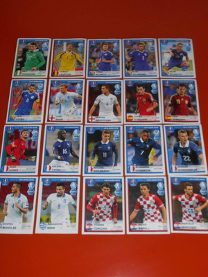 Колекционерски футболни карти Panini UEFA Euro 2016 France като нови, 42 бр