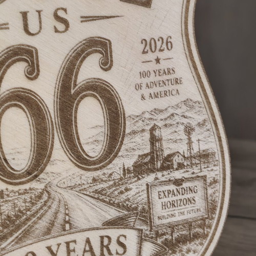 Route 66 100 Years Wooden Anniversary Decoration