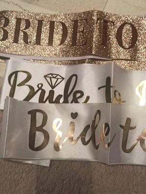 Bride sashes like new, set of 3 pieces