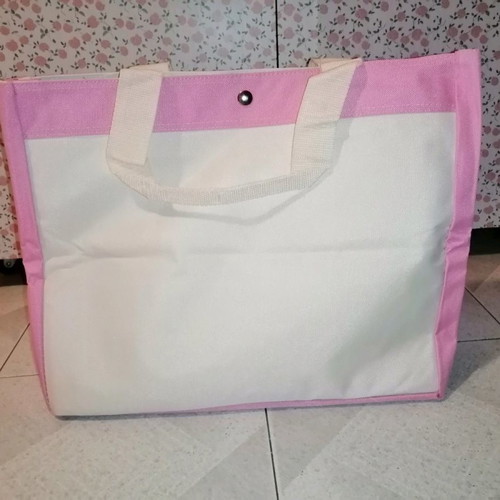 Beach bag pink-white