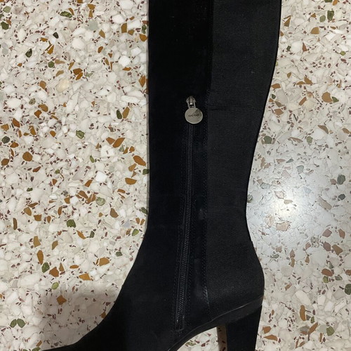 Geox tall suede boots new, heel height 8cm, size 39, black