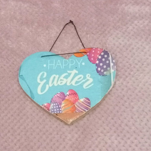 Easter decoration handmade wooden heart-shaped new