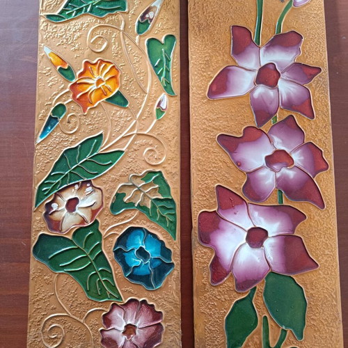 Copper wall plaques new, set of 2 pieces 0.50×0.18
