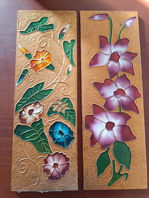 Copper wall plaques new, set of 2 pieces 0.50×0.18