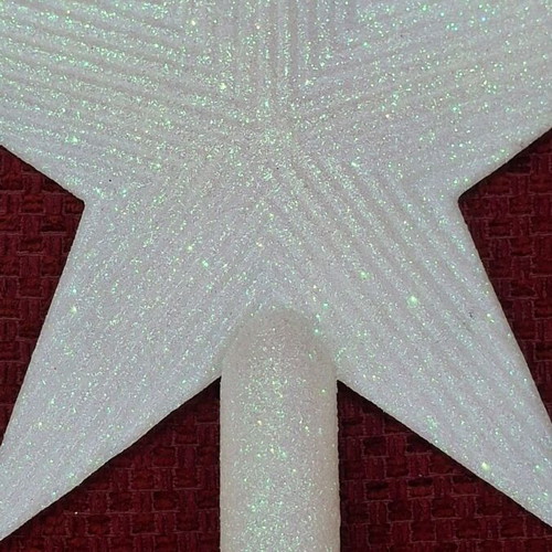 White embossed Christmas tree star topper