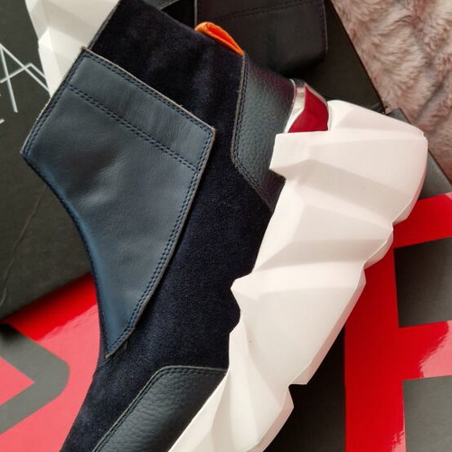 Favela blue leather ankle boots, size 38
