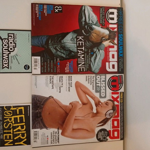 Mixmag magazines used with mixed CDs