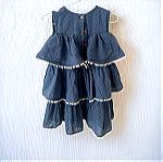  Καλοκαιρινό μπλε αμάνικο φορεματάκι για κορίτσι