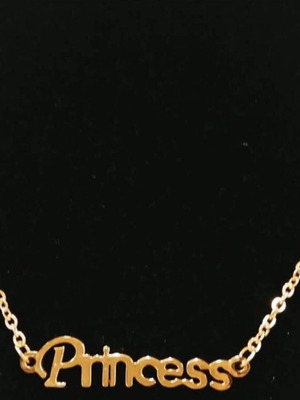 Princess gold stainless steel necklace like new