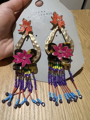 Zara earrings large with colorful beads like new