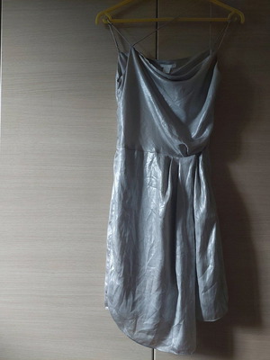 Silver satin dress H&M Size Small like new