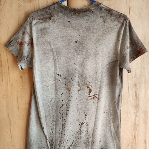 Bite Me Bloody Muddy Distressed Ripped T-shirt with Sleeves Daryl Dixon