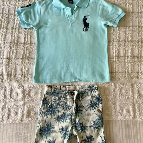 Ralph Lauren boys' set size 3-4 like new, turquoise