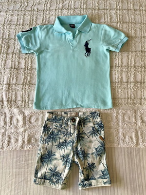 Ralph Lauren комплект за момче размер 3-4 като нов, тюркоазен