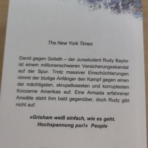 Grisham Der Regenmacher book like new, German
