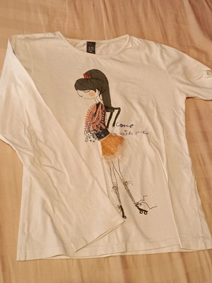 Zara Kids long-sleeve blouse like new, white for 9-10 years old
