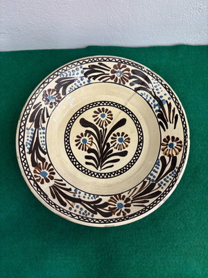 Ceramic plate 19th century used with crack, 29.5 cm