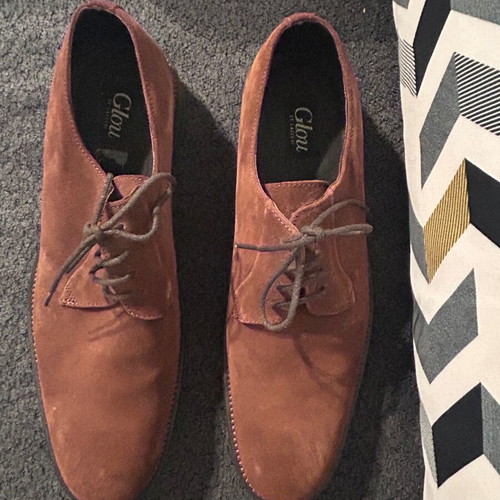 Glou Men’s Brown Suede Oxford Shoes Size 45 New
