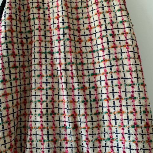 Set of 2 women's skirts L used, black faux fur & multicolor tweed