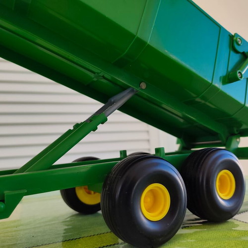 Tractor and tipping trailer toy by ELC, like new, green and yellow