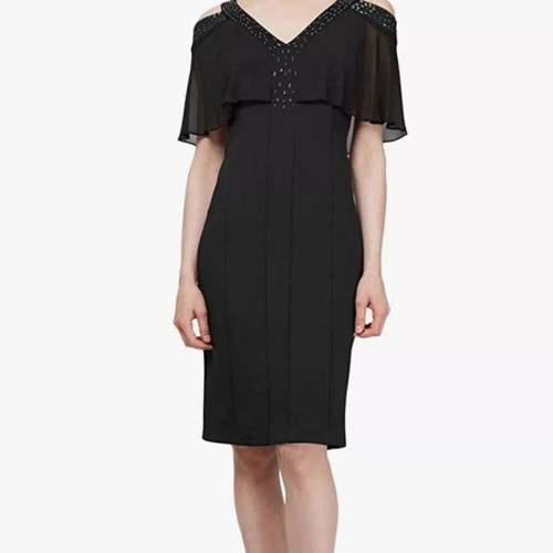 Midi dress formal elegant new, black, size S