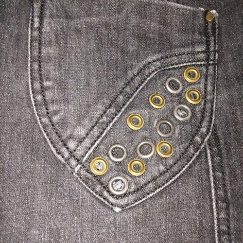 Black denim skirt with studs like new