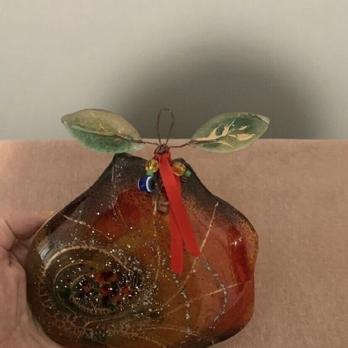 Stained Glass Hanging Pomegranate new, Hand-Painted