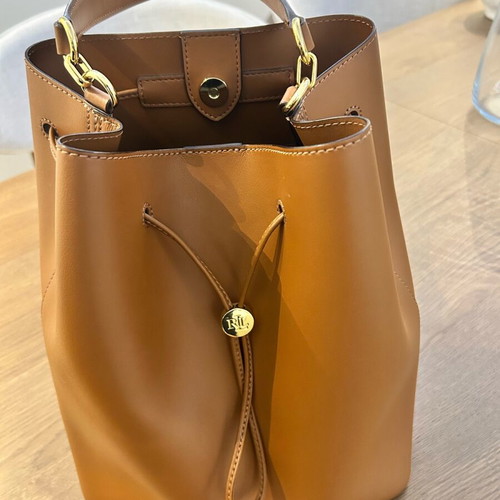 Ralph Lauren leather bucket bag shoulder brown like new