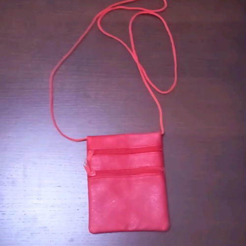 Crossbody bag new, red, with 2 compartments, 18×14 cm