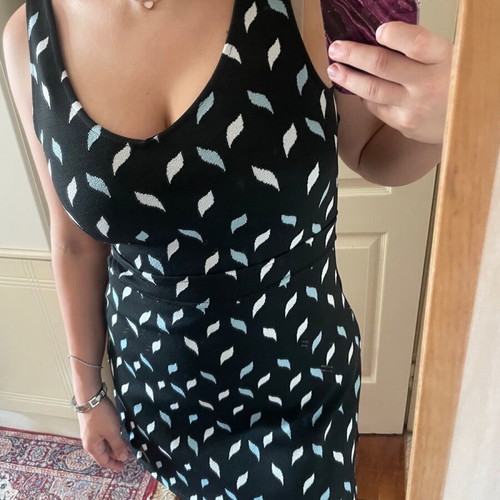 Summer dress women's black with leaves like new