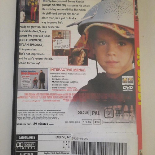 Big Daddy DVD with Greek subtitles, Adam Sandler comedy