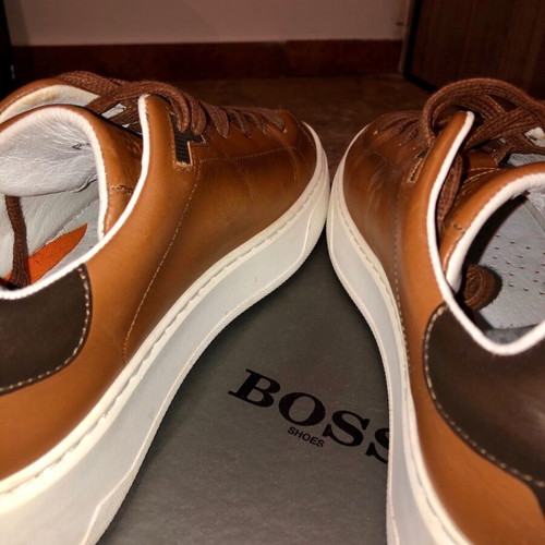 BOSS Men's Leather Sneakers like new, brown, size 41