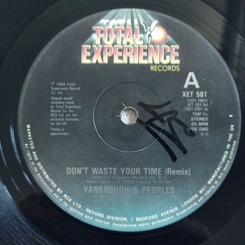 Yarbrough & Peoples Don't Waste Your Time 12'' Vinyl Maxi Single used