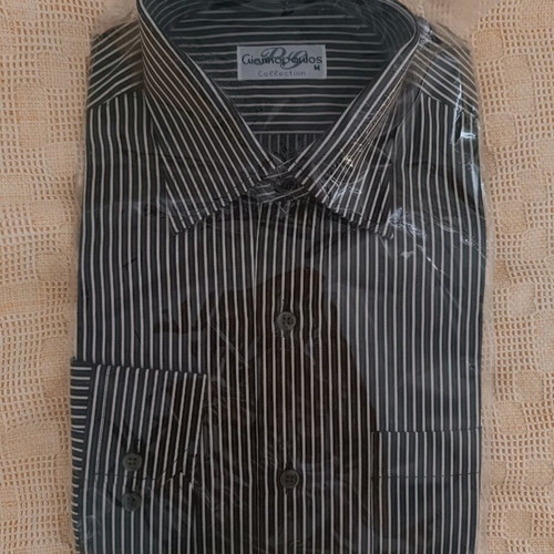 Giannopoulos long-sleeve shirt size M new, black and white