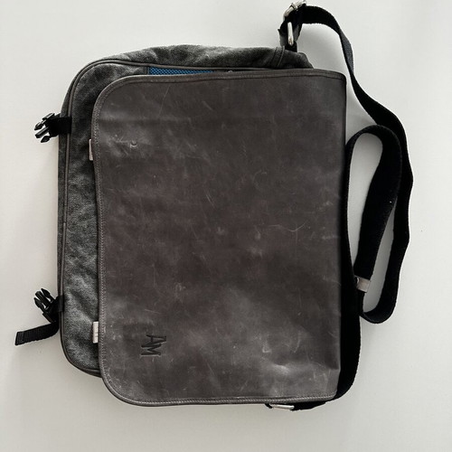 Antony Morato shoulder bag like new, leather and fabric, grey