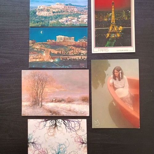 Postcards set 56 pieces, written, for collection