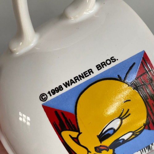 Vintage ceramic mug Looney Tunes Sylvester and Tweety used