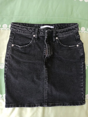 Lefties Black Denim Mini Skirt S Used