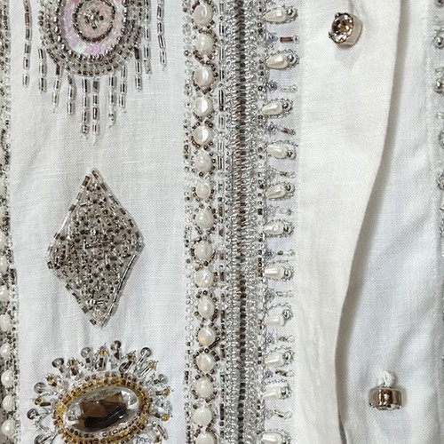 Antica Santoria Embroidered White Shirt size Large like new