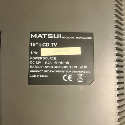 Matsui 15” LCD like new without remote with front buttons