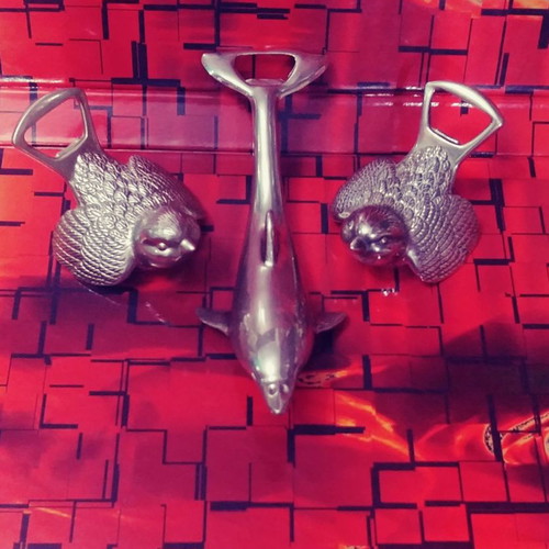 Silver-plated beer openers new, Germany 60s-70s