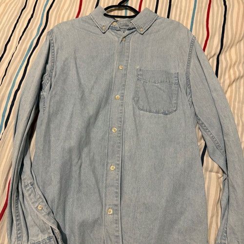 Zara denim shirt new, size S, white and blue