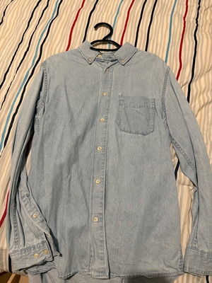 Zara denim shirt new, size S, white and blue